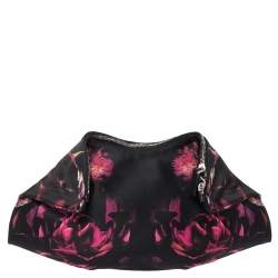 Pre Owned حقيبة كلتش أليكساندر ماكوين دي مينتا متوسطة جلد وساتان طباعة زهور متعددة الألوان