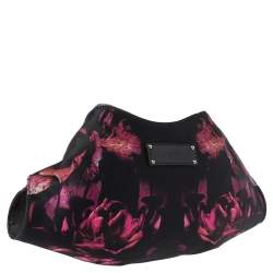 Pre Owned حقيبة كلتش أليكساندر ماكوين دي مينتا متوسطة جلد وساتان طباعة زهور متعددة الألوان