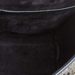 Pre Owned Alexander McQueen Black Leather Mini Fringed Heroine Bag