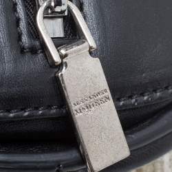 Pre Owned Alexander McQueen Black Leather Mini Fringed Heroine Bag