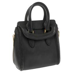 Pre Owned Alexander McQueen Black Leather Mini Heroine Bag