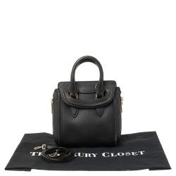 Pre Owned Alexander McQueen Black Leather Mini Heroine Bag