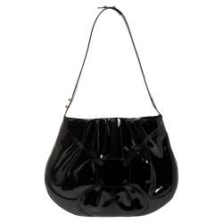 Pre Owned Alexander McQueen Black Patent Leather Clover Hobo