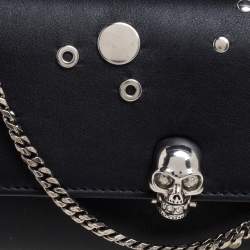 مملوكة مسبقًا محفظة أليكساندر ماكوين جلد أزرق بحلقات وسلسلة