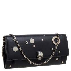 مملوكة مسبقًا محفظة أليكساندر ماكوين جلد أزرق بحلقات وسلسلة