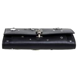 مملوكة مسبقًا محفظة أليكساندر ماكوين جلد أزرق بحلقات وسلسلة