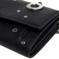 مملوكة مسبقًا محفظة أليكساندر ماكوين جلد أزرق بحلقات وسلسلة