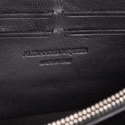 مملوكة مسبقًا محفظة أليكساندر ماكوين جلد أزرق بحلقات وسلسلة