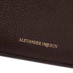Pre Owned Alexander McQueen Burgundy Leather Zip Card Holder