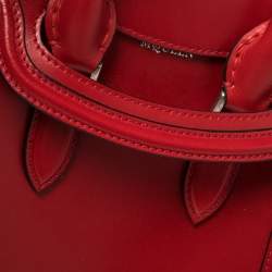 Pre Owned Alexander McQueen Red Leather Mini Heroine Bag