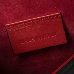 Pre Owned Alexander McQueen Red Leather Mini Heroine Bag