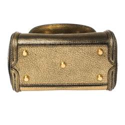 Pre Owned حقيبة أليكساندر ماكوين هيروين جلد ذهبي ميتاليك