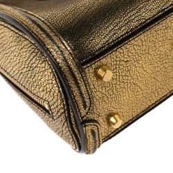 Pre Owned حقيبة أليكساندر ماكوين هيروين جلد ذهبي ميتاليك