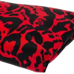 Pre Owned حقيبة كلتش أليكساندر ماكوين نايلون مطبوعة أحمر/أسود