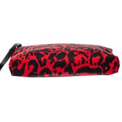 Pre Owned حقيبة كلتش أليكساندر ماكوين نايلون مطبوعة أحمر/أسود