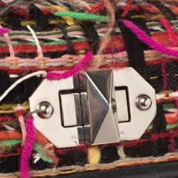 Pre Owned Alexander McQueen Multicolor Leather and Wool Box 16 Shoulder Bag