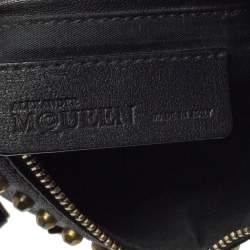 Pre Owned Alexander McQueen Black Leather Studded De Manta Clutch