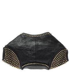 Pre Owned Alexander McQueen Black Leather Studded De Manta Clutch