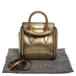 Alexander McQueen Metallic Gold Leather Mini Heroine Bag