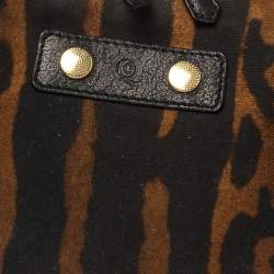مملوكة مسبقًا Alexander McQueen Black/Brown Leopard Print Canvas Medium De Manta Clutch