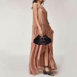 Pre Owned حقيبة كلتش أليكساندر ماكوين دو منتا متوسطة جلد وساتان طباعة متعددة الألوان