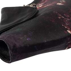 Pre Owned حقيبة كلتش أليكساندر ماكوين دو منتا متوسطة جلد وساتان طباعة متعددة الألوان