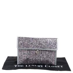 Pre Owned حقيبة كلتش أليكساندر ماكوين قلاب جلد وغليتر متعددة الألوان 