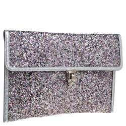 Pre Owned حقيبة كلتش أليكساندر ما كوين قلاب جلد وغليتر متعددة الألوان 