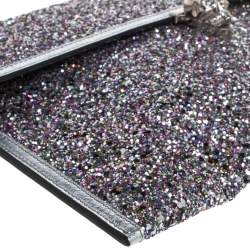 Pre Owned حقيبة كلتش أليكساندر ماكوين قلاب جلد وغليتر متعددة الألوان 