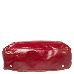 Alexander McQueen Red Patent Leather Satchel 