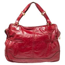 Alexander McQueen Red Patent Leather Satchel 