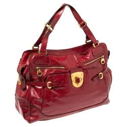 Alexander McQueen Red Patent Leather Satchel 