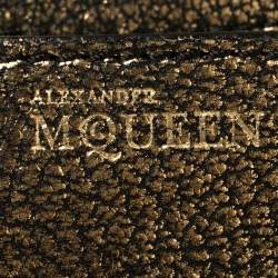 Pre Owned Alexander McQueen Metallic Gold Leather Mini Heroine Bag