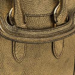 Pre Owned Alexander McQueen Metallic Gold Leather Mini Heroine Bag