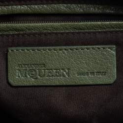 Pre Owned حقيبة كلتش أليكساندر ماكوين فيثفول دي مانتا متوسطة جلد أخضر زيتوني