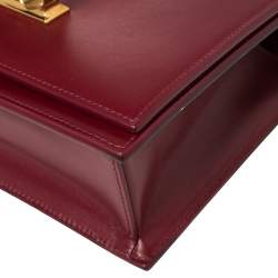 Pre Owned Alexander McQueen Bordeaux Leather Knuckle Duster Shoulder Bag