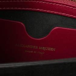 Pre Owned Alexander McQueen Bordeaux Leather Knuckle Duster Shoulder Bag