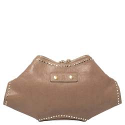 مملوكة مسبقًا Alexander McQueen Beige Leather Medium Faithful De Manta Clutch