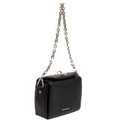 Pre Owned حقيبة كروس أليكاساندر ماكوين بوكس 16 جلد محبب أسود