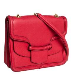 Pre Owned Alexander McQueen Red Leather Heroine Shoulder Bag