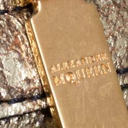 Pre Owned Alexander McQueen Metallic Gold Leather Mini Heroine Bag