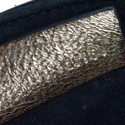 Pre Owned Alexander McQueen Metallic Gold Leather Mini Heroine Bag