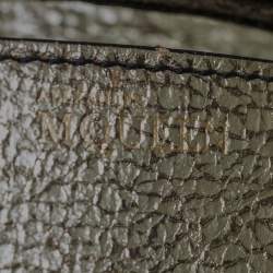 Pre Owned Alexander McQueen Metallic Gold Leather Mini Heroine Bag