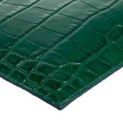 مملوكة مسبقًا Alexander McQueen Green Croc Zip Pouch