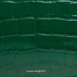 مملوكة مسبقًا Alexander McQueen Green Croc Zip Pouch