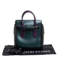 Pre Owned Alexander McQueen Black/Green Leather Small Heroine Satchel