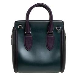 Pre Owned Alexander McQueen Black/Green Leather Small Heroine Satchel