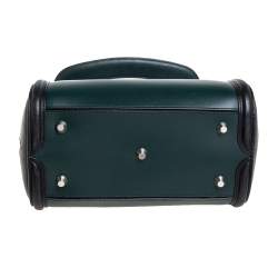 Pre Owned Alexander McQueen Black/Green Leather Small Heroine Satchel