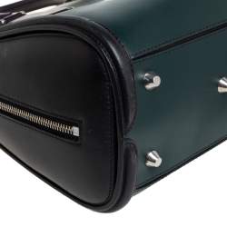 Pre Owned Alexander McQueen Black/Green Leather Small Heroine Satchel