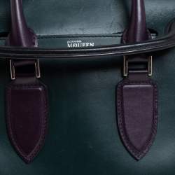 Pre Owned Alexander McQueen Black/Green Leather Small Heroine Satchel